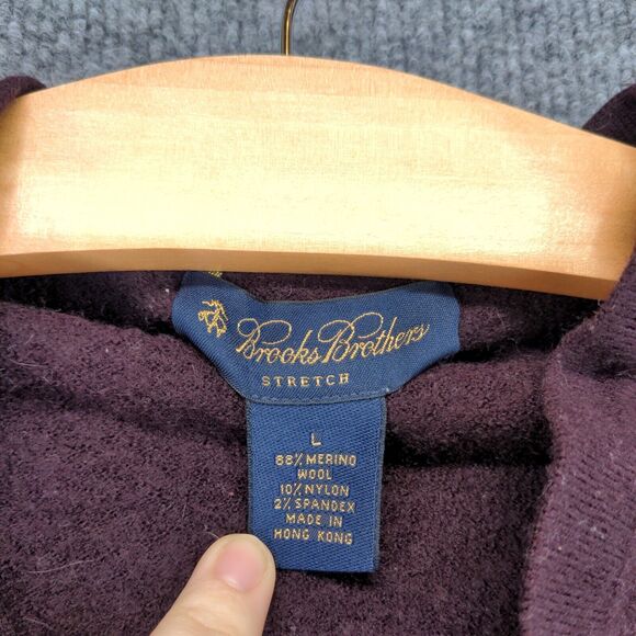 Brooks Brothers Stretch Sweater Womens Large Pullover Burgundy Merino Wool - Picture 8 of 11